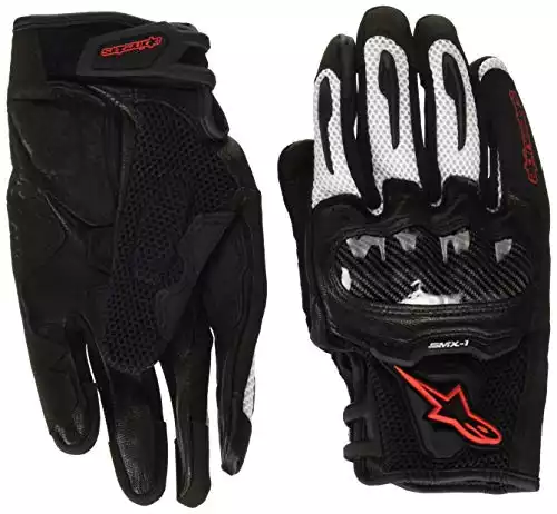 Alpinestars SMX-1 Air Mens Motorcycle Gloves - Black/White/Red - Large