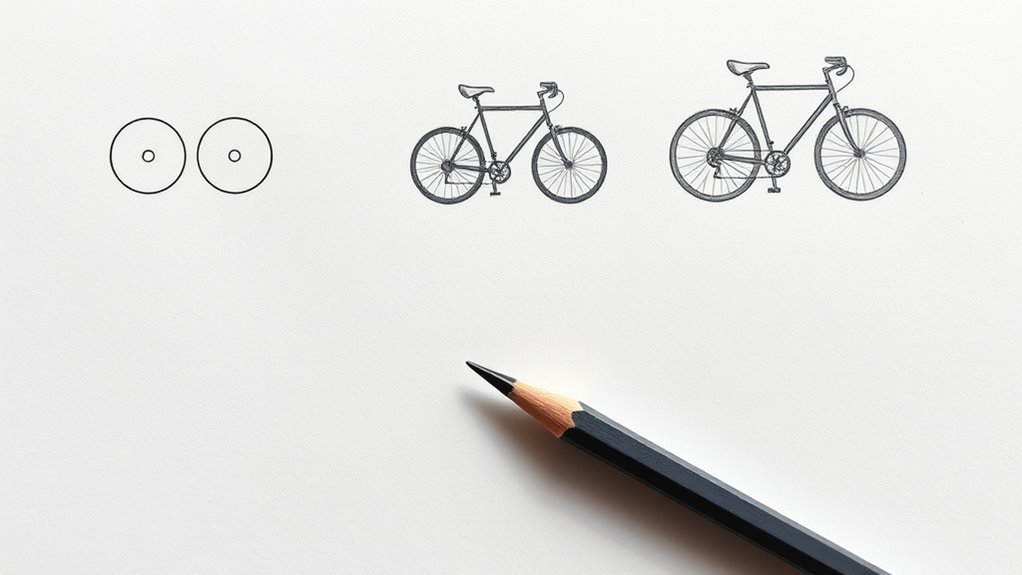 draw a bicycle step by step
