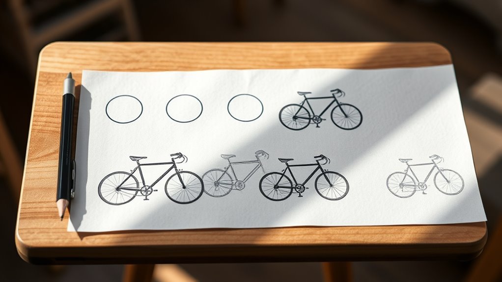 drawing a bike step by step