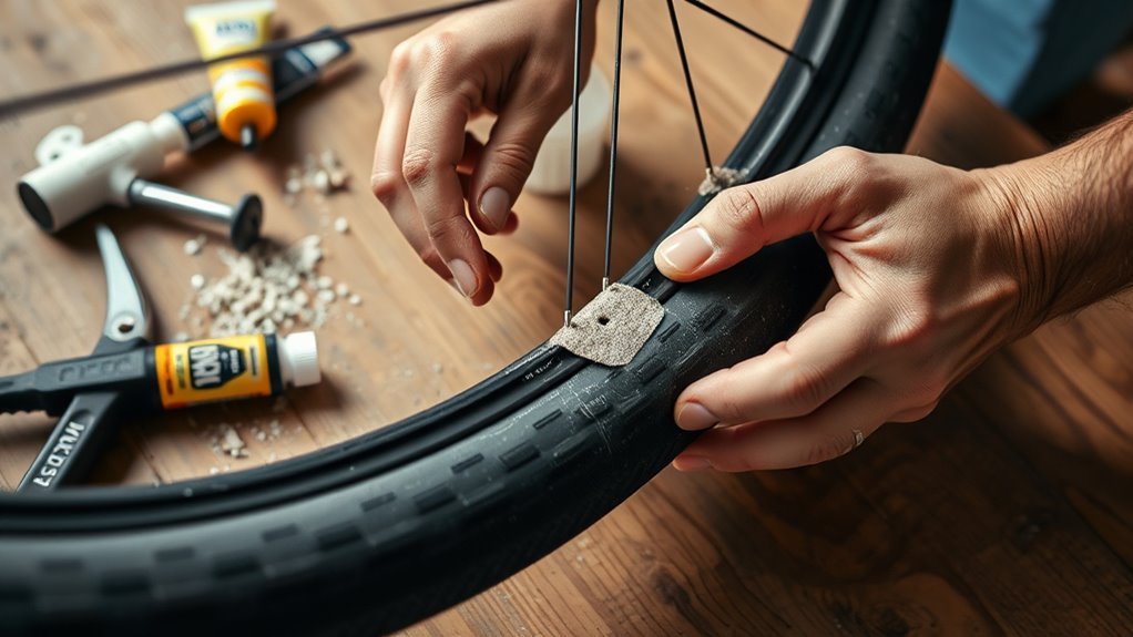 fixing a flat bike tire