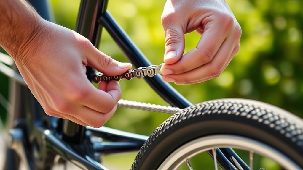 guide chain onto gears